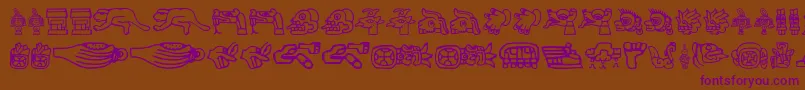 Aztec Font – Purple Fonts on Brown Background