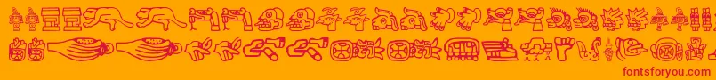 Aztec Font – Red Fonts on Orange Background