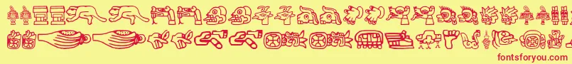Aztec Font – Red Fonts on Yellow Background