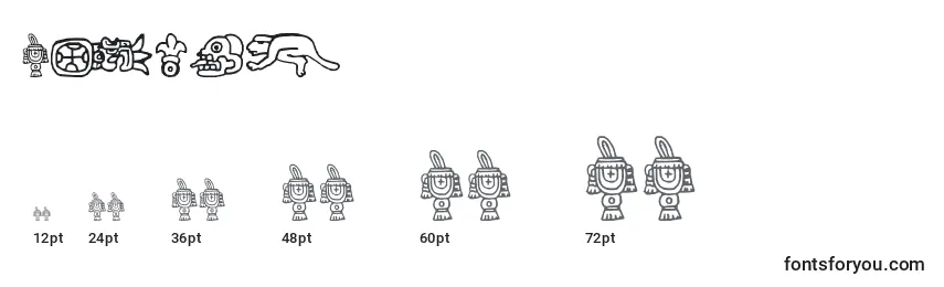 Größen der Schriftart Aztec