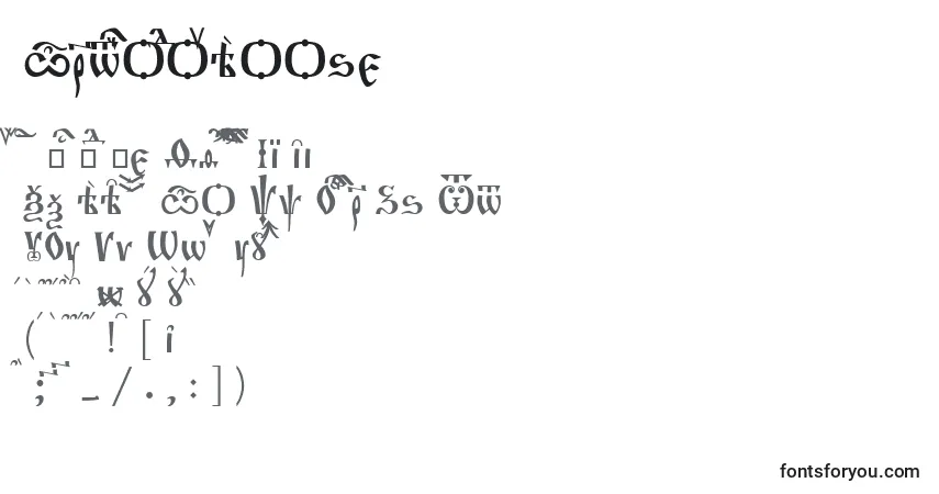 A fonte OrthodoxLoose – alfabeto, números, caracteres especiais