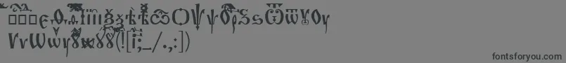 OrthodoxLoose-Schriftart – Schwarze Schriften auf grauem Hintergrund