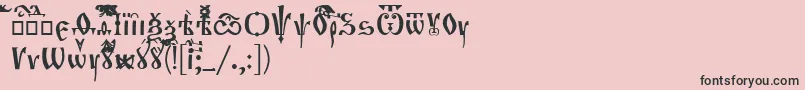 Fonte OrthodoxLoose – fontes pretas em um fundo rosa