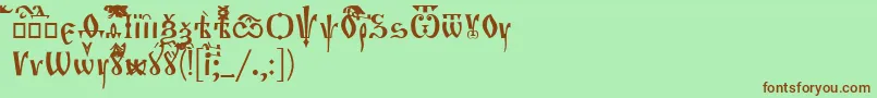 OrthodoxLoose Font – Brown Fonts on Green Background