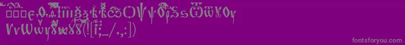 OrthodoxLoose-fontti – harmaat kirjasimet violetilla taustalla