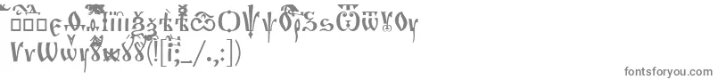 OrthodoxLoose-fontti – harmaat kirjasimet valkoisella taustalla