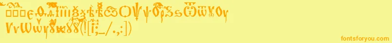 OrthodoxLoose Font – Orange Fonts on Yellow Background