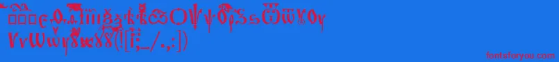 OrthodoxLoose Font – Red Fonts on Blue Background