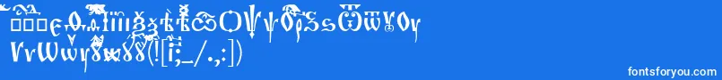 OrthodoxLoose-Schriftart – Weiße Schriften auf blauem Hintergrund