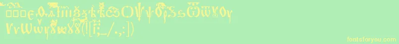 More about OrthodoxLoose Font OrthodoxLoose Font – Yellow Fonts on Green Background