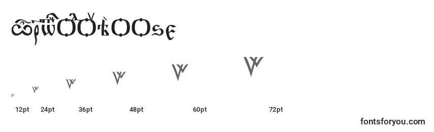 Размеры шрифта OrthodoxLoose