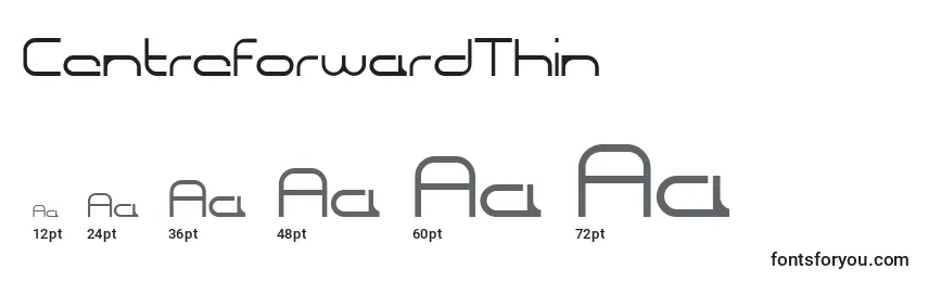 CentreforwardThin Font Sizes
