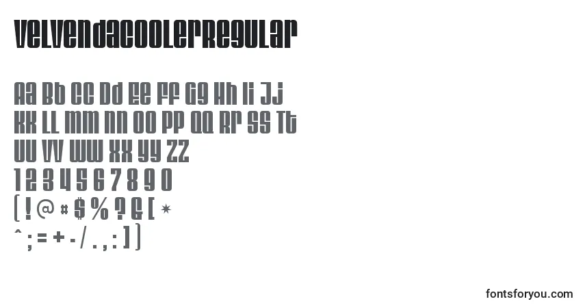 A fonte VelvendacoolerRegular – alfabeto, números, caracteres especiais