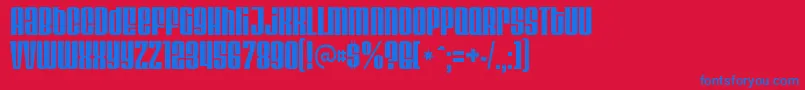 フォントVelvendacoolerRegular – 赤い背景に青い文字