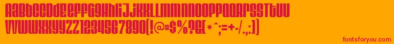 Czcionka VelvendacoolerRegular – czerwone czcionki na pomarańczowym tle