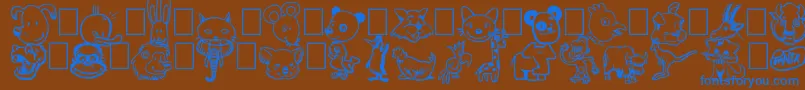フォントToonimals – 茶色の背景に青い文字