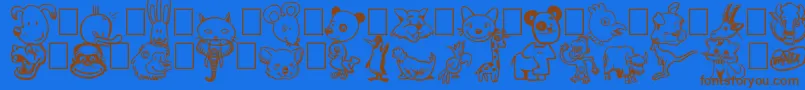Toonimals Font – Brown Fonts on Blue Background