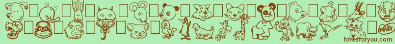 Toonimals Font – Brown Fonts on Green Background