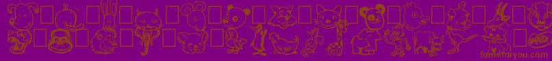 フォントToonimals – 紫色の背景に茶色のフォント