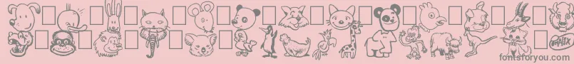 フォントToonimals – ピンクの背景に灰色の文字