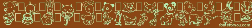 Toonimals Font – Green Fonts on Brown Background