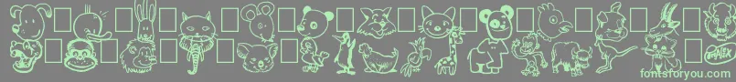 Toonimals Font – Green Fonts on Gray Background