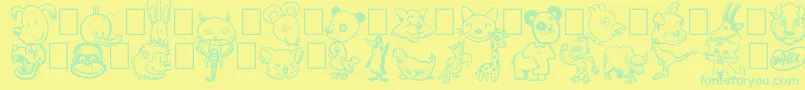 Toonimals Font – Green Fonts on Yellow Background