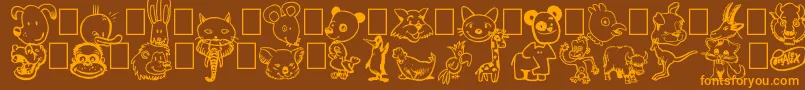 Toonimals Font – Orange Fonts on Brown Background