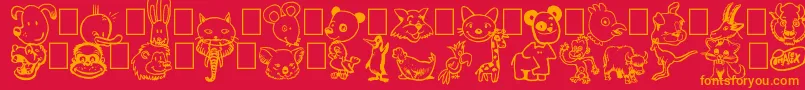 Toonimals Font – Orange Fonts on Red Background