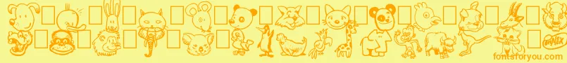 Toonimals-fontti – oranssit fontit keltaisella taustalla