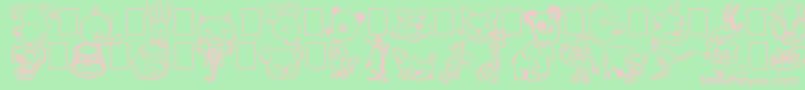 Toonimals-Schriftart – Rosa Schriften auf grünem Hintergrund