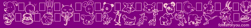 Toonimals-fontti – vaaleanpunaiset fontit violetilla taustalla