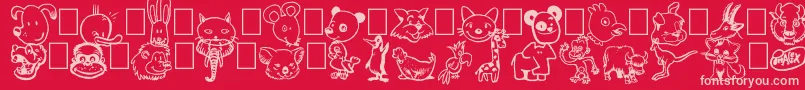 Toonimals Font – Pink Fonts on Red Background