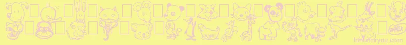 Czcionka Toonimals – różowe czcionki na żółtym tle