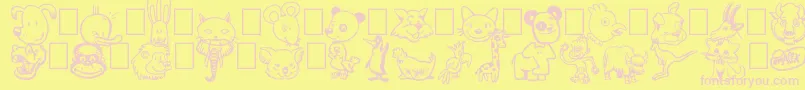 Toonimals-Schriftart – Rosa Schriften auf gelbem Hintergrund