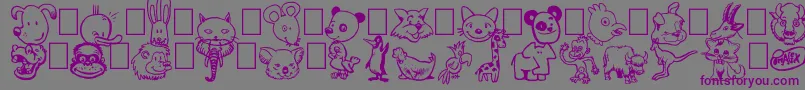 フォントToonimals – 紫色のフォント、灰色の背景