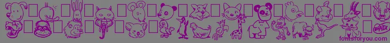 Toonimals-Schriftart – Violette Schriften auf grauem Hintergrund