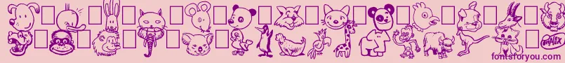 Toonimals Font – Purple Fonts on Pink Background