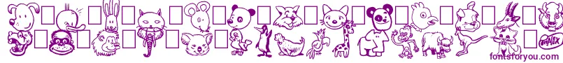 Шрифт Toonimals – фиолетовые шрифты