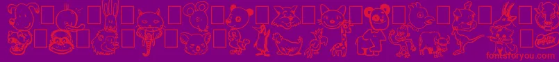 フォントToonimals – 紫の背景に赤い文字