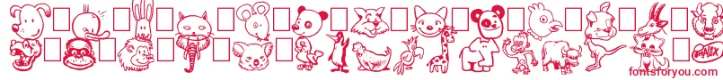 Toonimals Font – Red Fonts on White Background