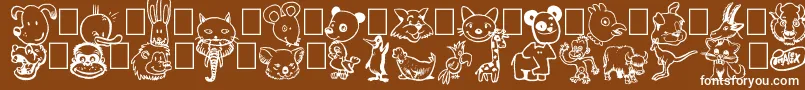 Toonimals Font – White Fonts on Brown Background