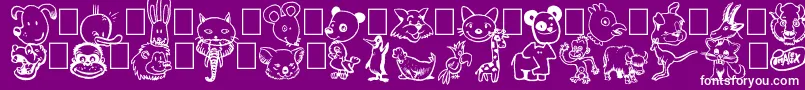 Toonimals-fontti – valkoiset fontit violetilla taustalla