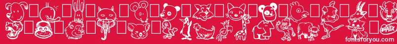 Toonimals Font – White Fonts on Red Background