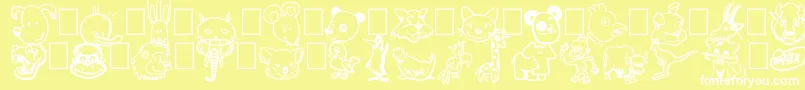 Toonimals Font – White Fonts on Yellow Background