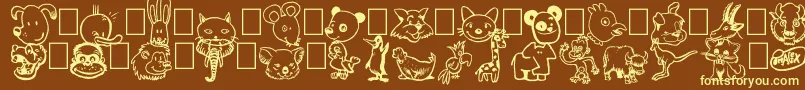 Toonimals Font – Yellow Fonts on Brown Background