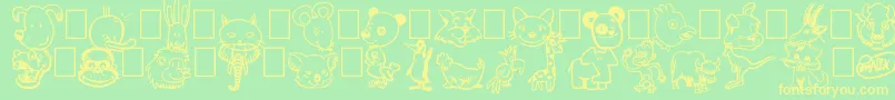 Toonimals Font – Yellow Fonts on Green Background