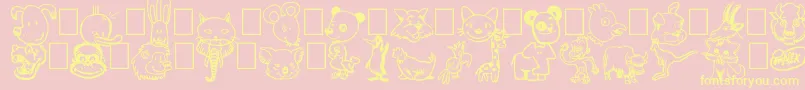 フォントToonimals – 黄色のフォント、ピンクの背景