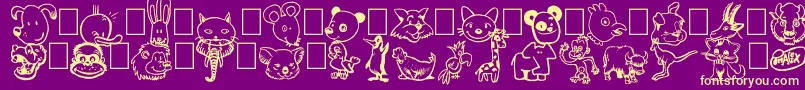 Шрифт Toonimals – жёлтые шрифты на фиолетовом фоне