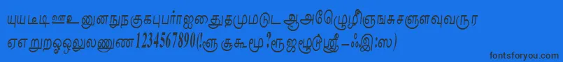 NaliniRegular-Schriftart – Schwarze Schriften auf blauem Hintergrund